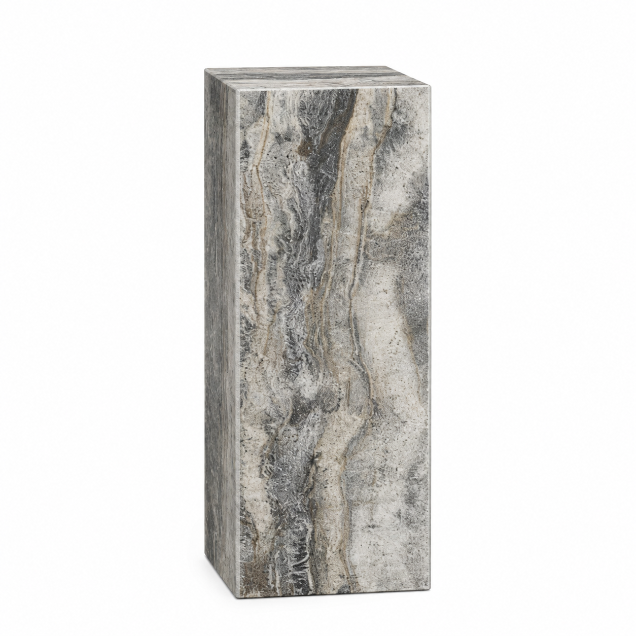 Natural Grey Travertine Hollow-Core Square Display Pedestal 400L x 400W x 700H DPR121064