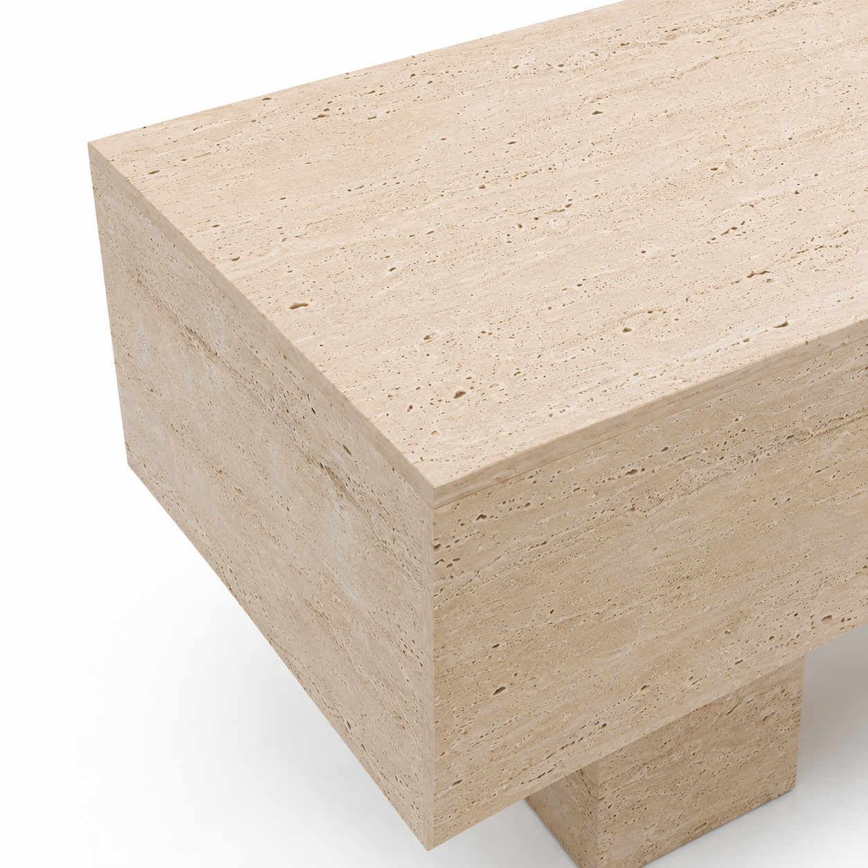 Travertine Veneer Retail Display Table 1400L x 600W x 750H dpt102843