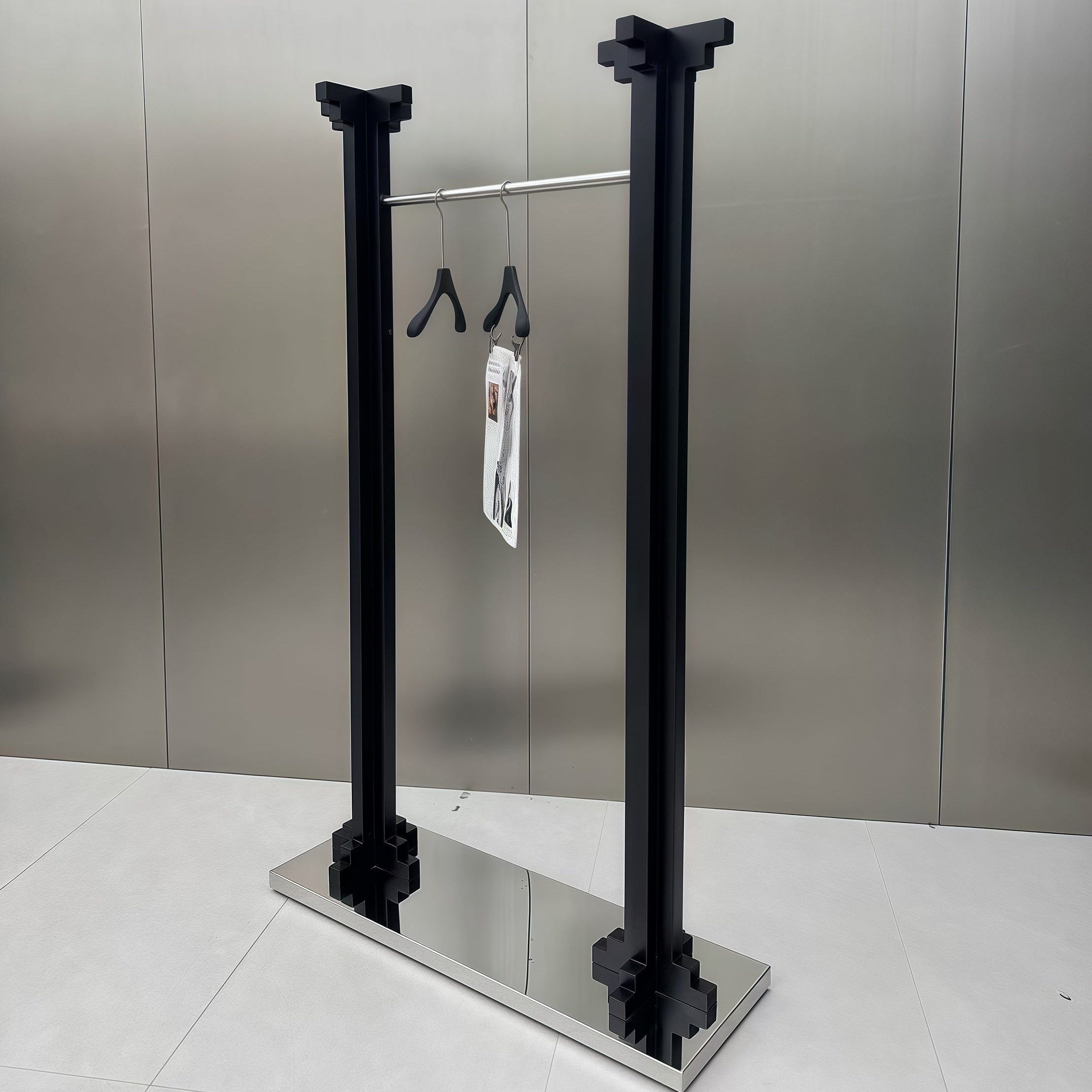 Minimalist Black Column Display Rack Set 500/1200L x 400W x 1700H CR101746