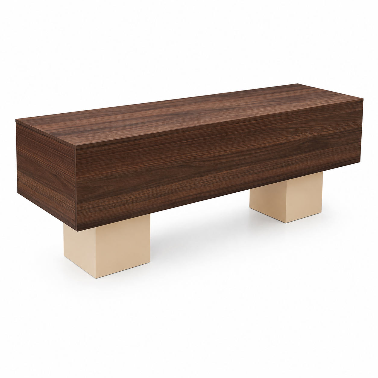 Dark Wood Grain Top with Light Travertine Legs Retail Display Table 1400L x 600W x 750H dpt102726
