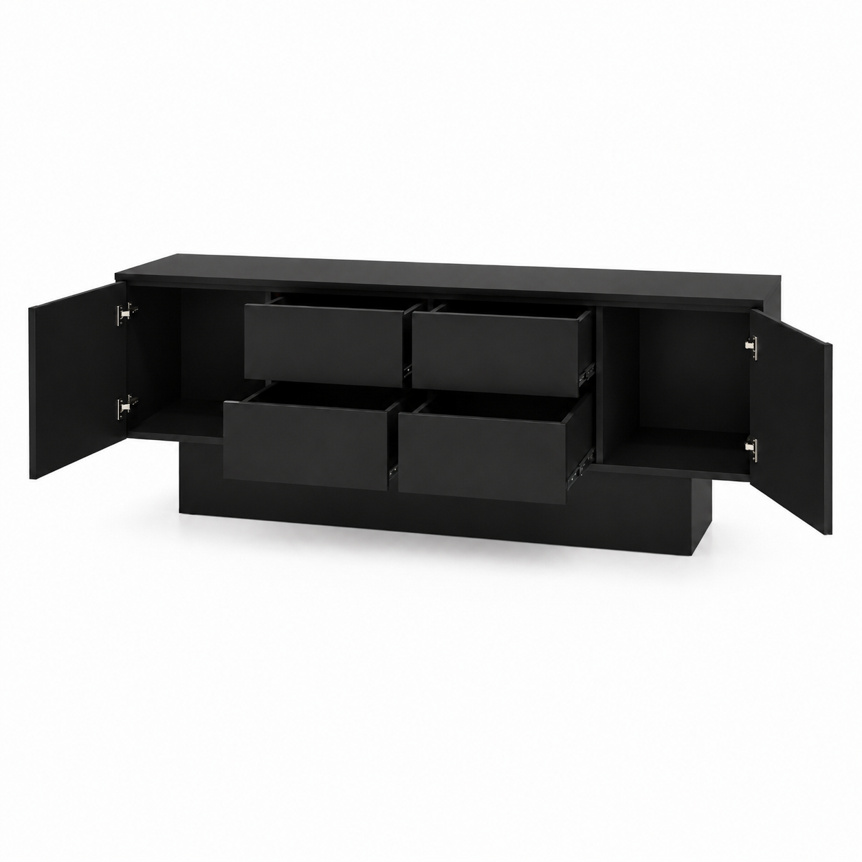 All-Black Baking Paint Retail Storage Display Cabinet 1400L x 600W x 800H dps102634