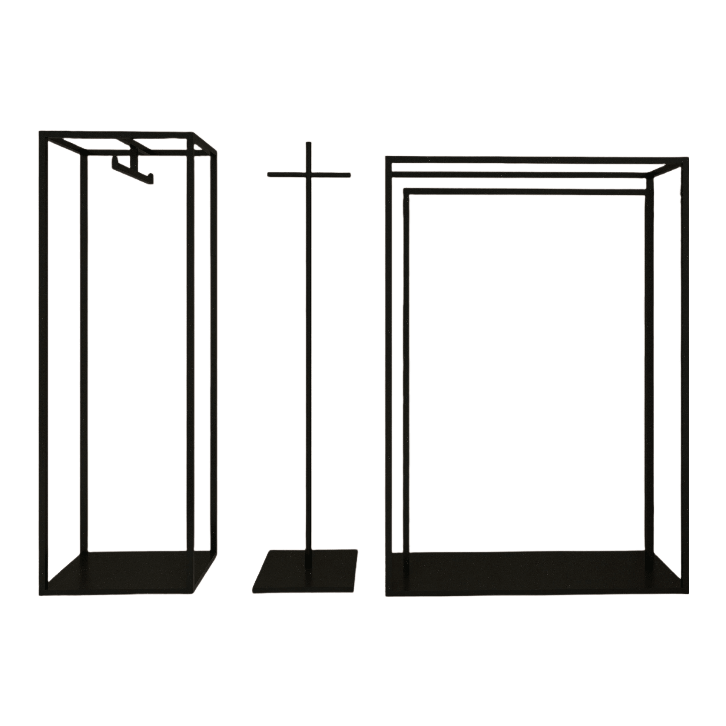 Stylish Black Freestanding Stainless Steel Clothing Rack 1200L x 400W x 2400H CR100365