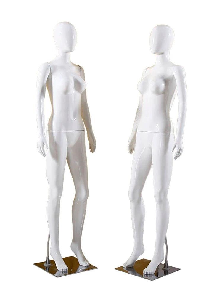 Plastic Full Body Pose 4 Female Mannequin with Stainless Steel Base FM130225