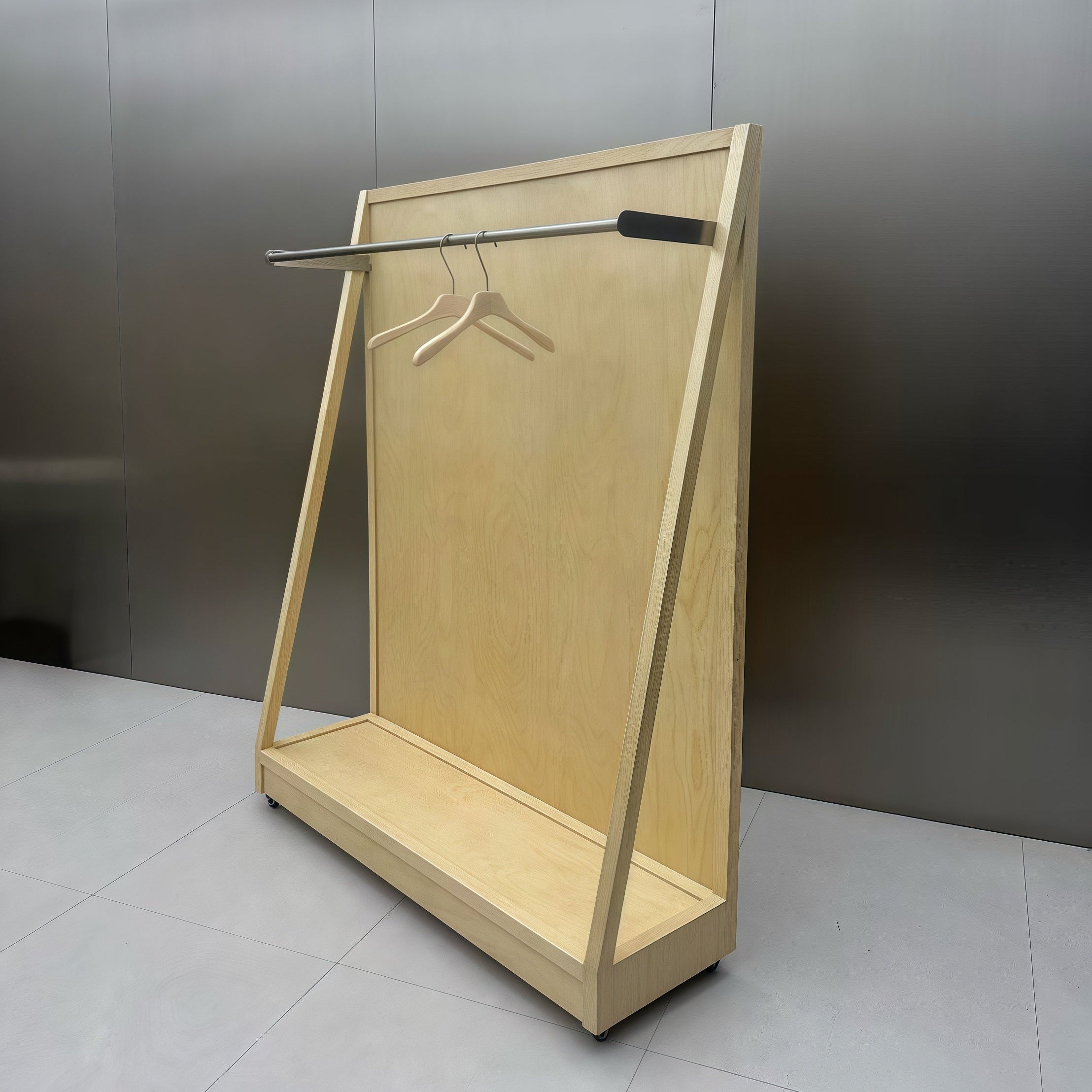 Birch Wood Finish A-Frame Clothing Display Rack 1500L x 400W x 1700H CR101342