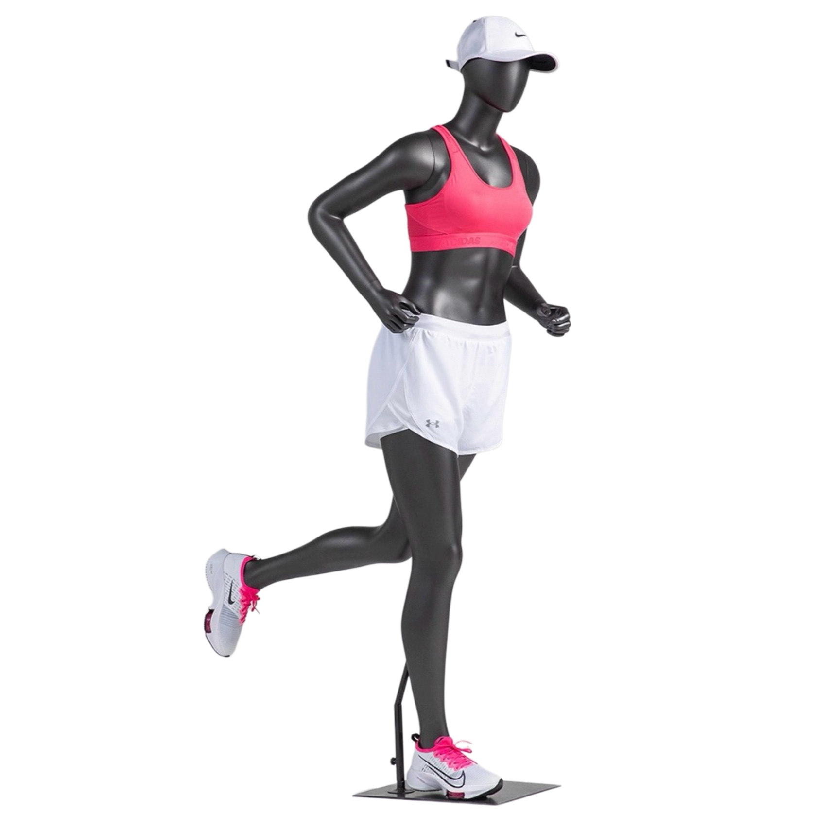 Fiberglass Running Pose Female Mannequin in Black FM100624