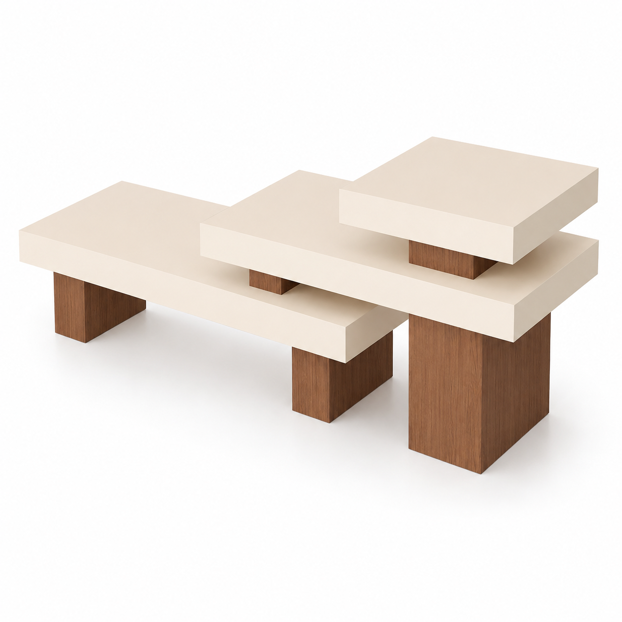 Cream Painted Top with Oak Veneer Legs Retail Display Table 1400L x 600W x 900H dpt102724