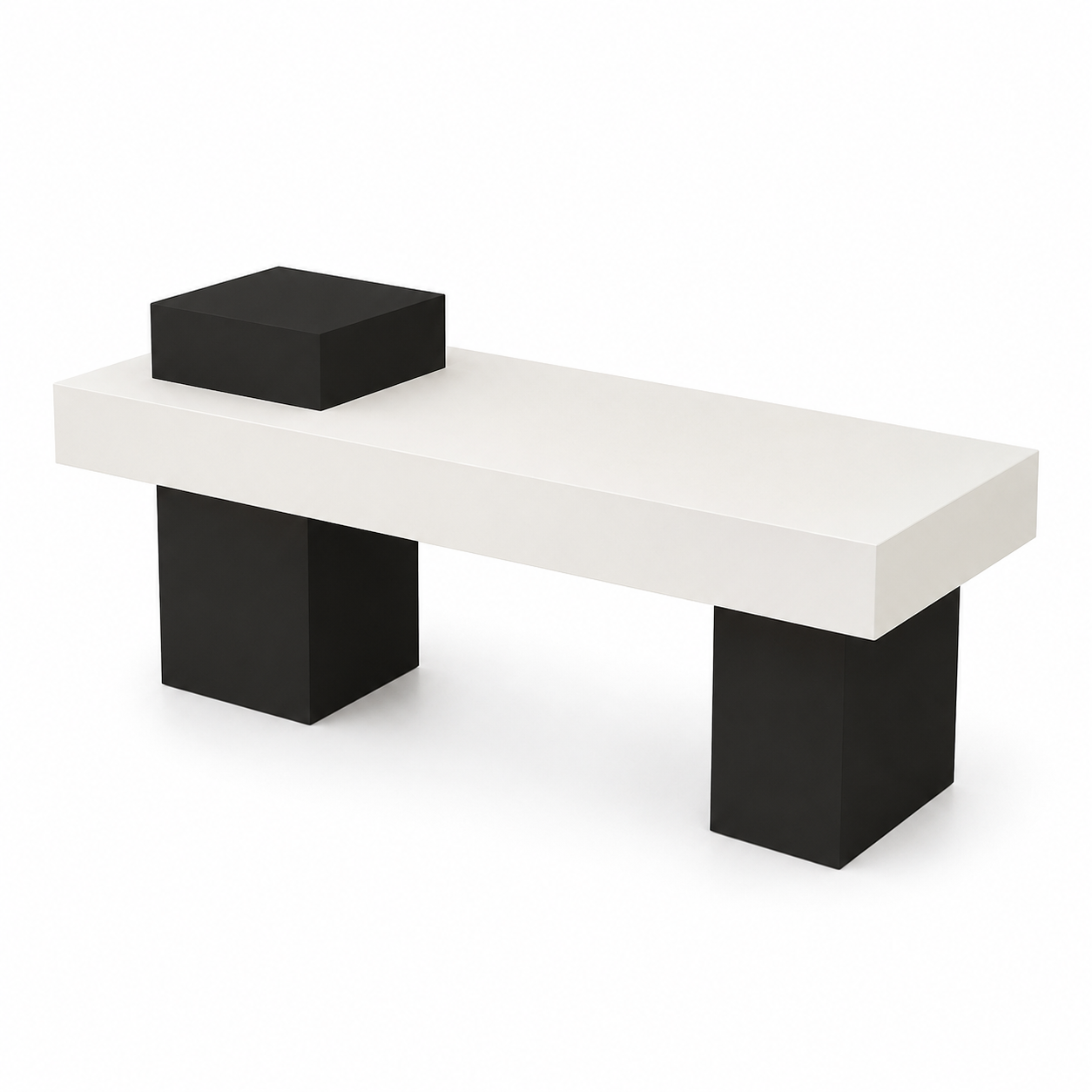 White Top and Black Legs All-Painted Retail Display Table 1400L x 600W x 800H dpt112425