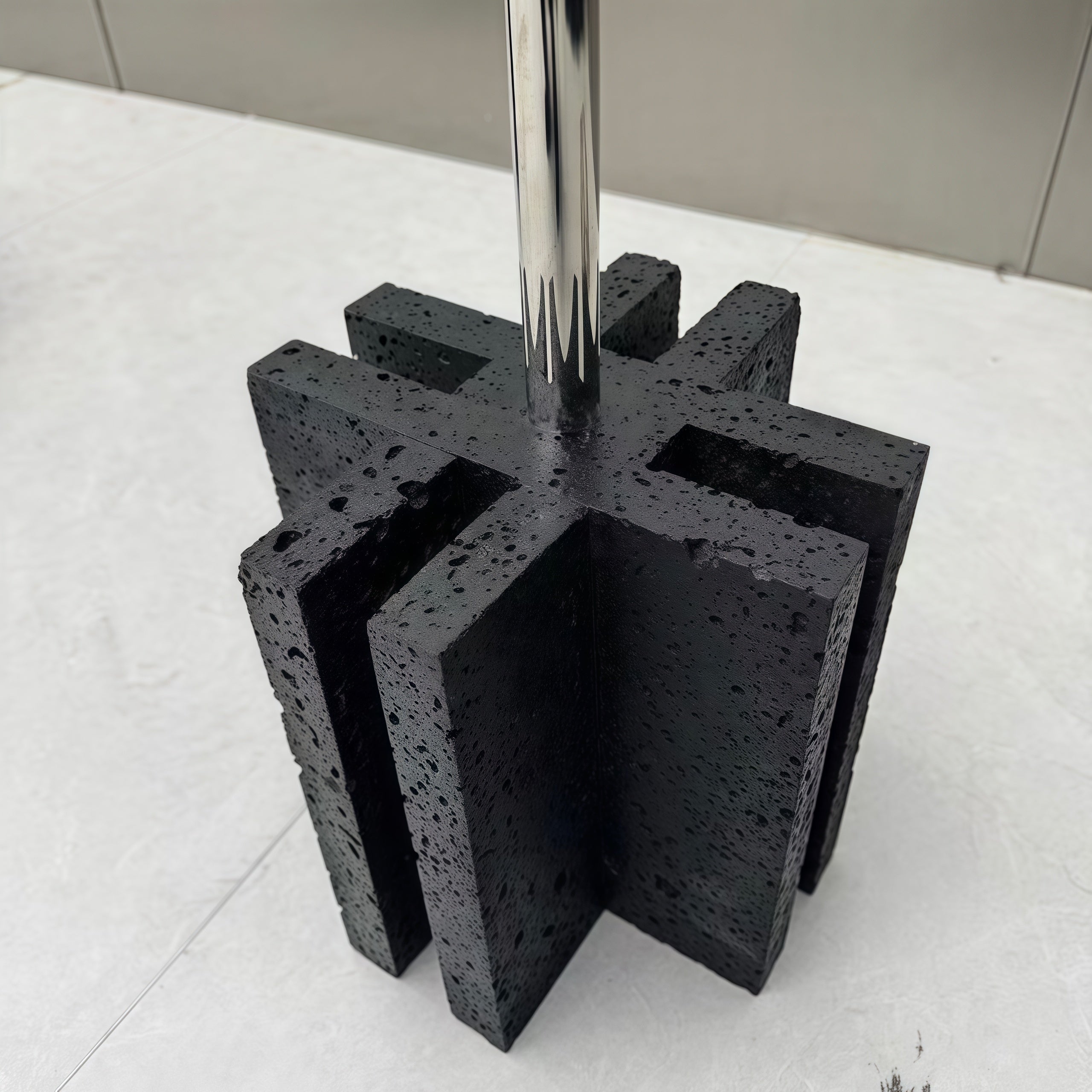 Minimalist Black Stone Base Clothing Rack 3000L x 300W x 1700H CR11164