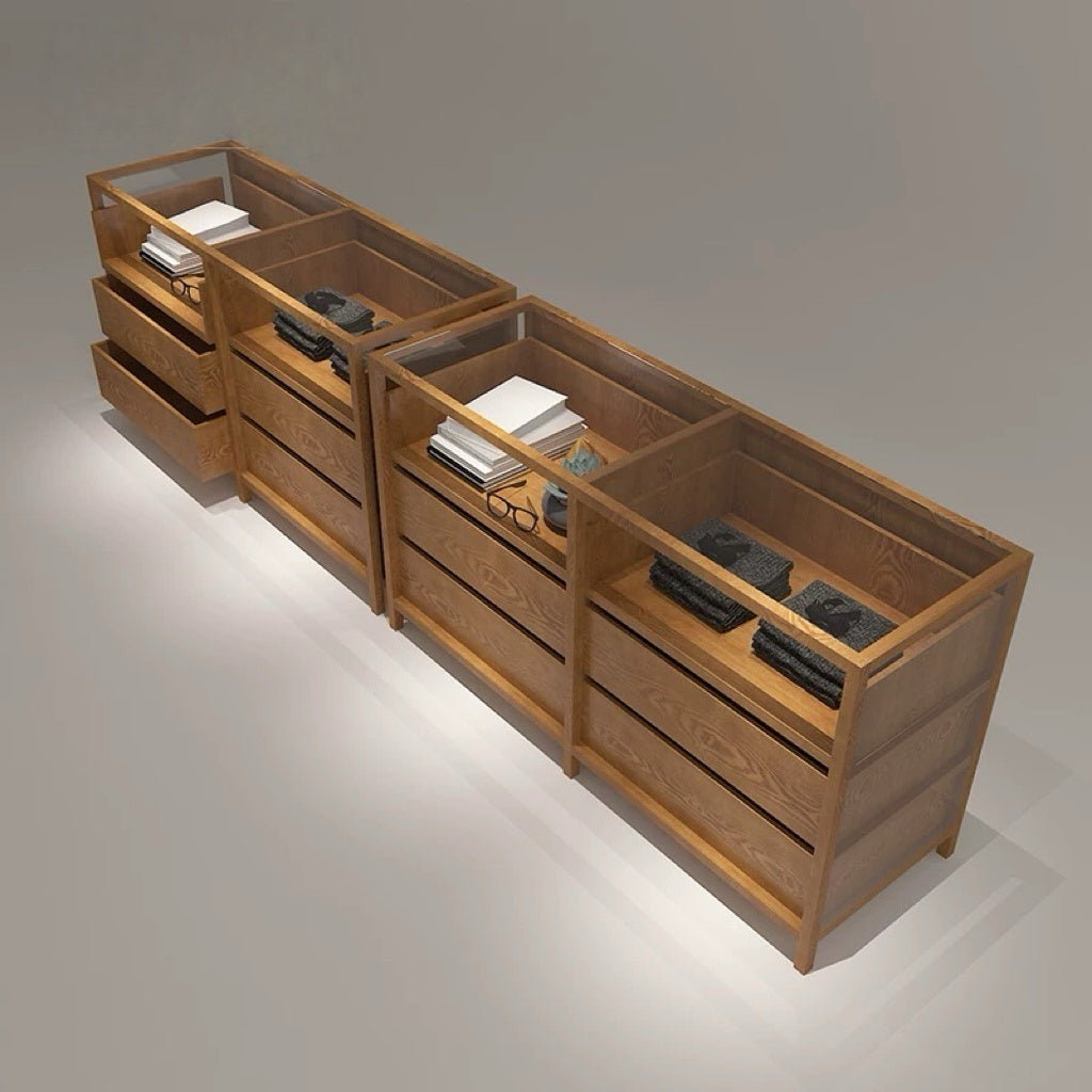 Wood Grain Storage Display Cabinet 1600L x 550W x 900H dps101868