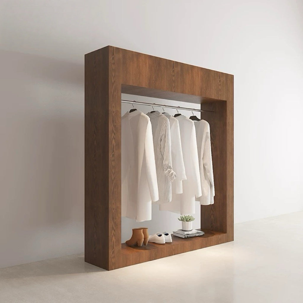Wood Grain Finish Frame Clothing Display Cabinet 2000L x 450W x 2200H dps101795