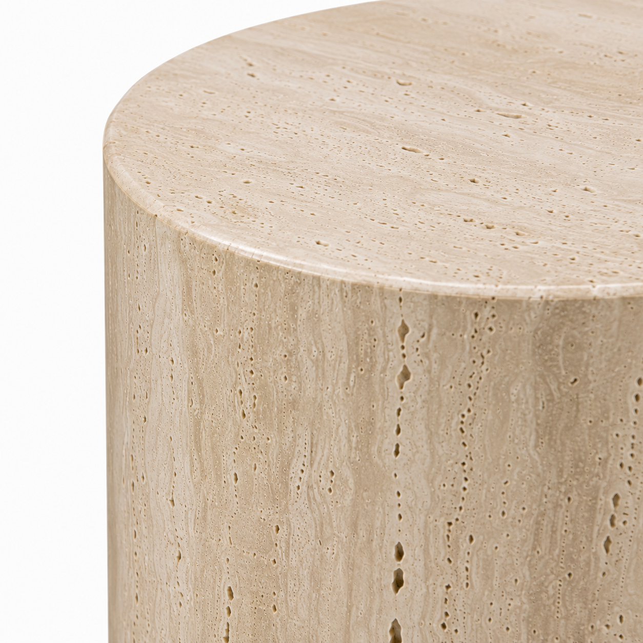 Natural Travertine Hollow-Core Cylindrical Display Pedestal 400L x 400W x 700H DPR111064