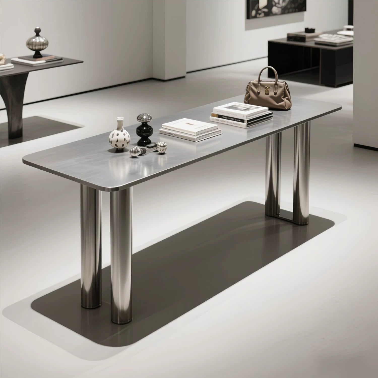 Stainless Steel Rectangular Display Table 1200L x 500W x 750H dpt101549