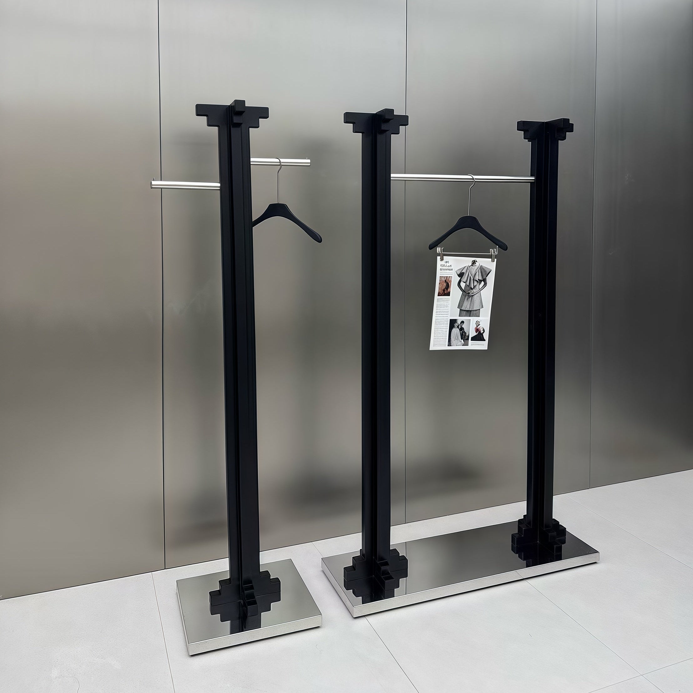 Minimalist Black Column Display Rack Set 500/1200L x 400W x 1700H CR101746