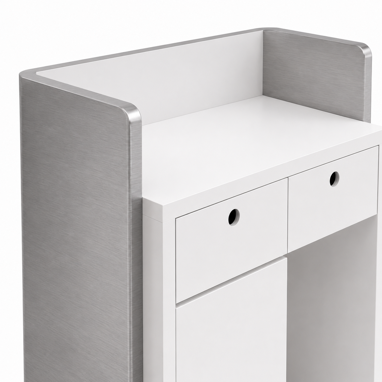 Matte Stainless Steel Anti-Fingerprint Compact Cashier Counter 800L x 500W x 1000H dpc101572