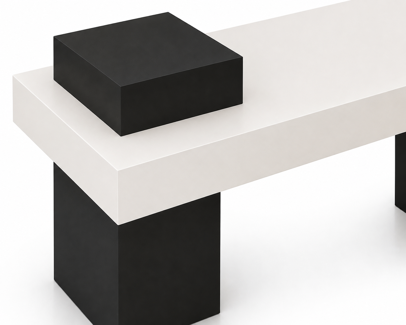 White Top and Black Legs All-Painted Retail Display Table 1400L x 600W x 800H dpt112425