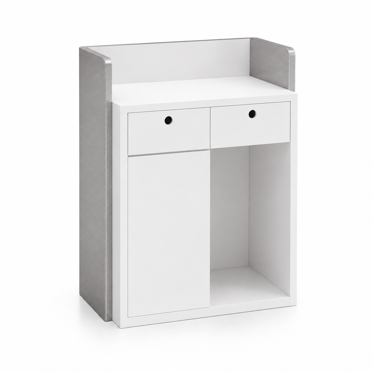 Matte Stainless Steel Anti-Fingerprint Compact Cashier Counter 800L x 500W x 1000H dpc101572