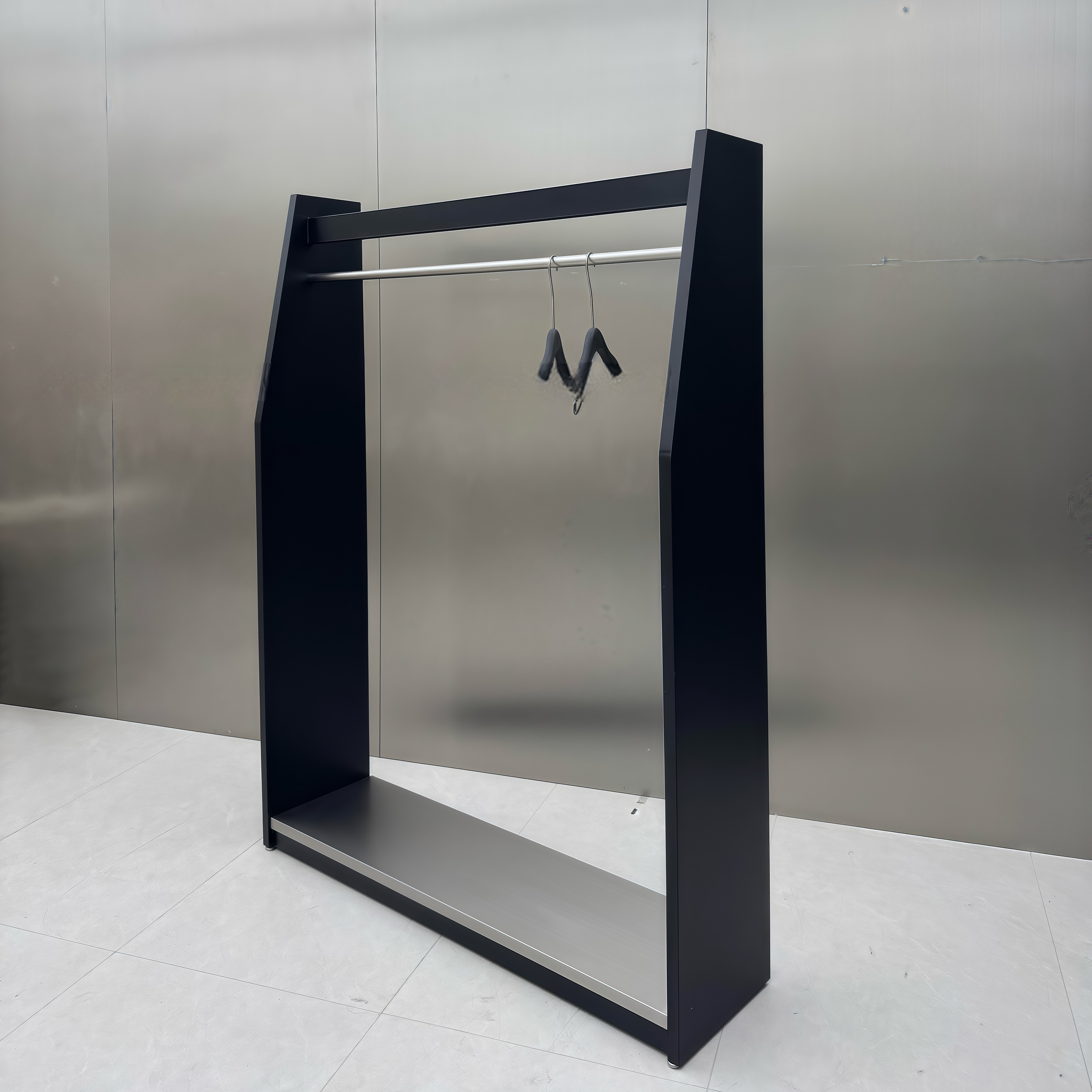 Black Metal-Tone Retail Display rack - Minimalist Cool Aesthetic Edition 1500L x 400W x 1700H CR101347