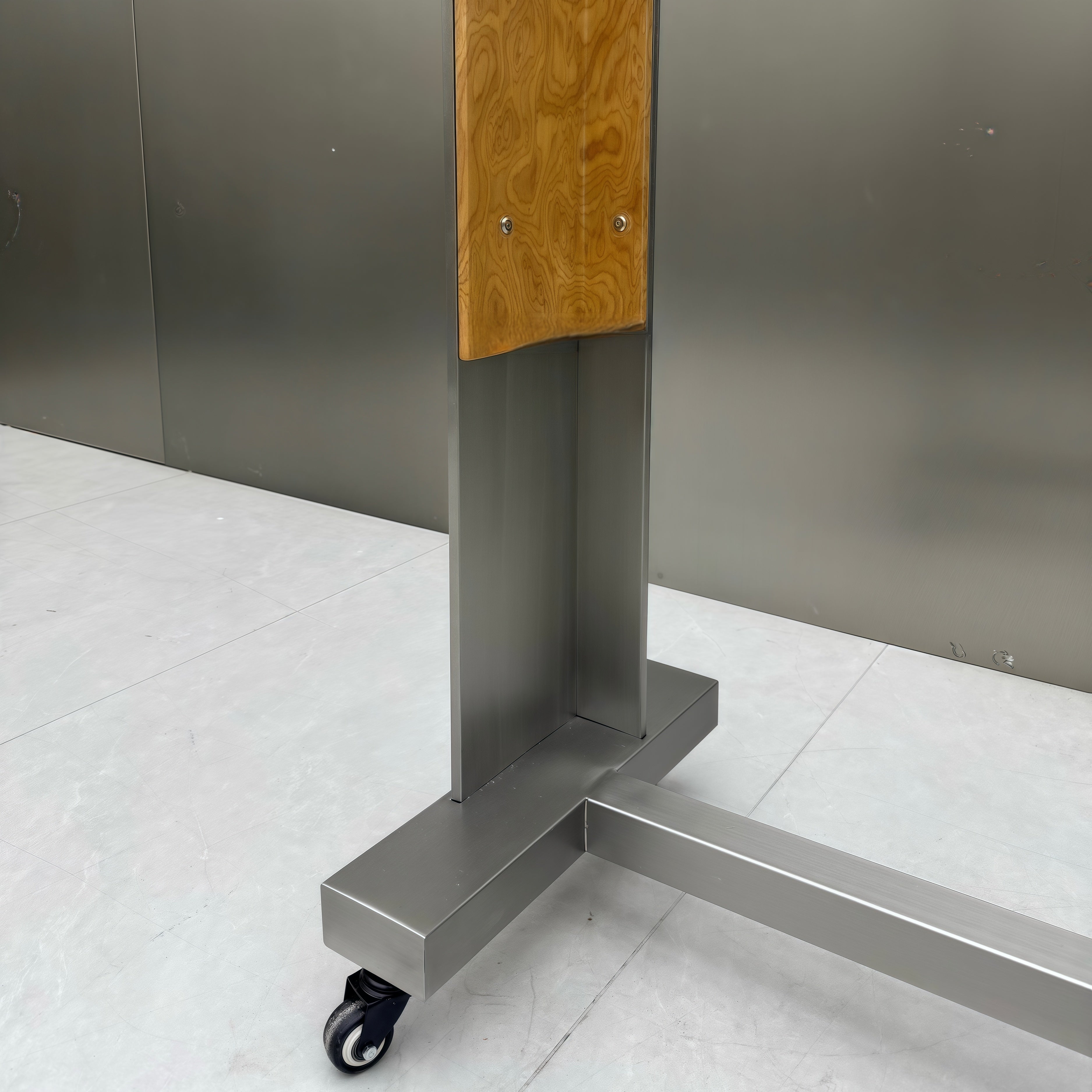 Stainless Steel Clothing Rack with Wood Accent 2400L x 400W x 1700H CR111342