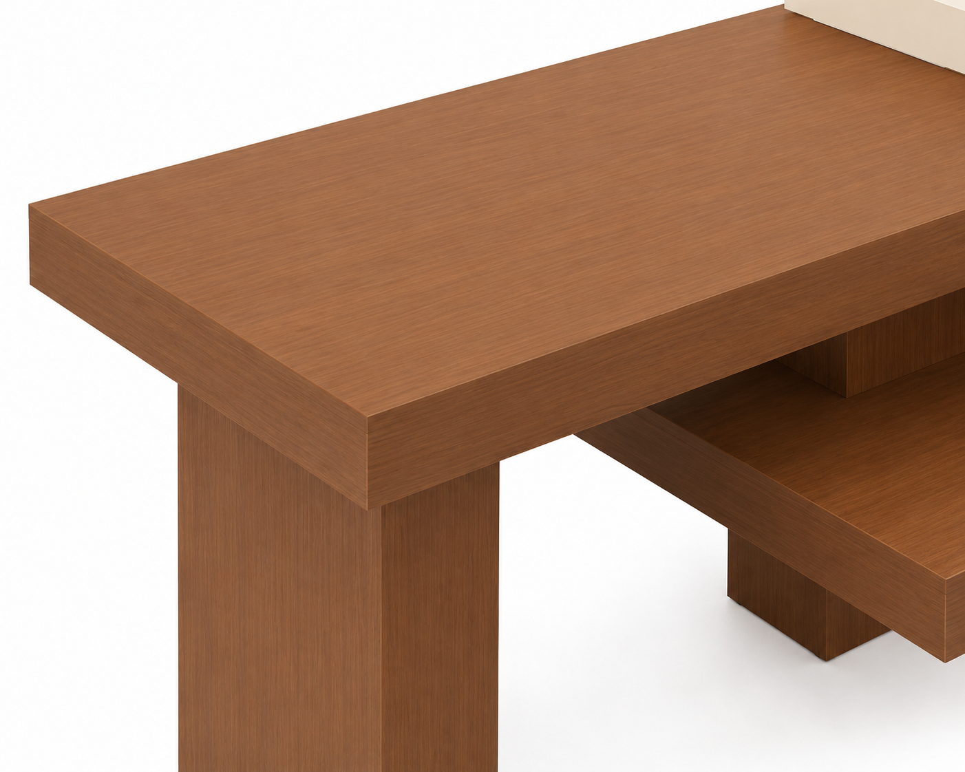 Oak Veneer and Cream Painted Two-Tier Retail Display Table 1600L x 800W x 900H dpt112683