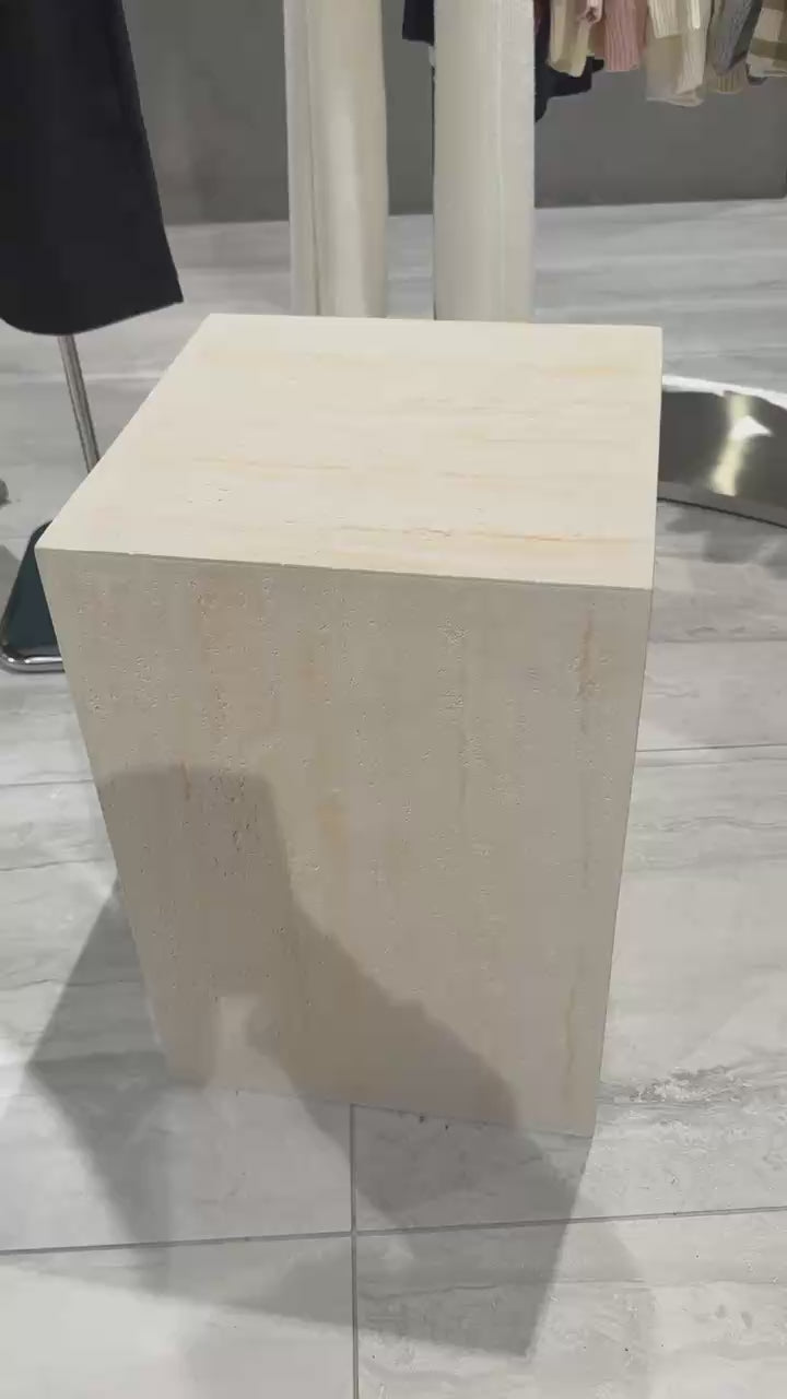Travertine Laminated Square Display Pedestal Length 400mm